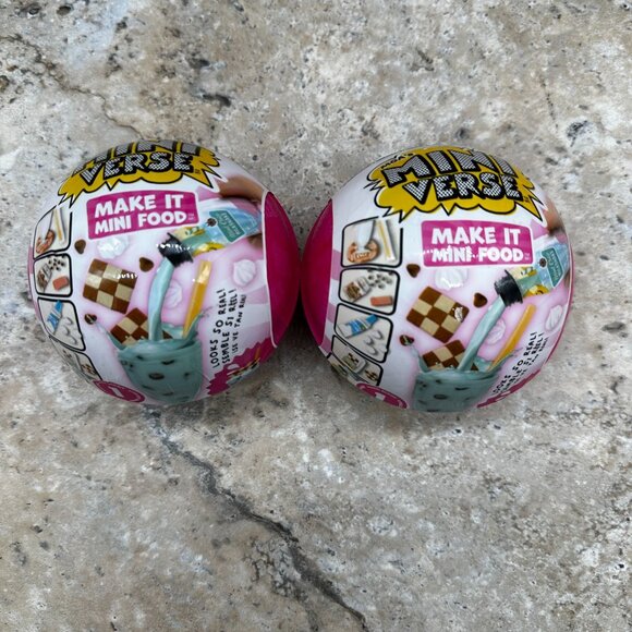 Lot of 2 MGA’s Miniverse Make It Mini Food Series 1 Collectible Mystery Balls - Picture 1 of 9